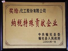 2006年榆社縣納稅特殊貢獻(xiàn)企業(yè)